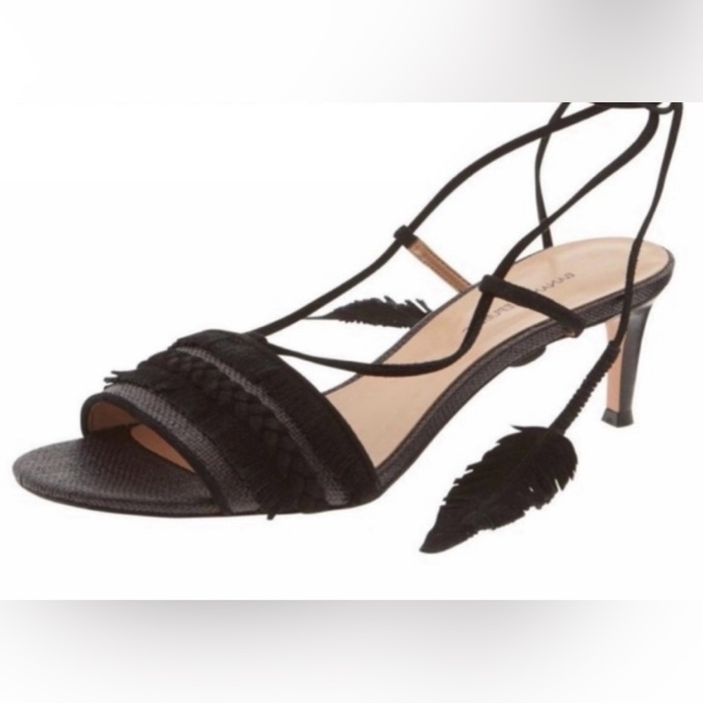 Banana Republic "Calisa" lace-up kitten heel sandals with fringe detail Size 8.5